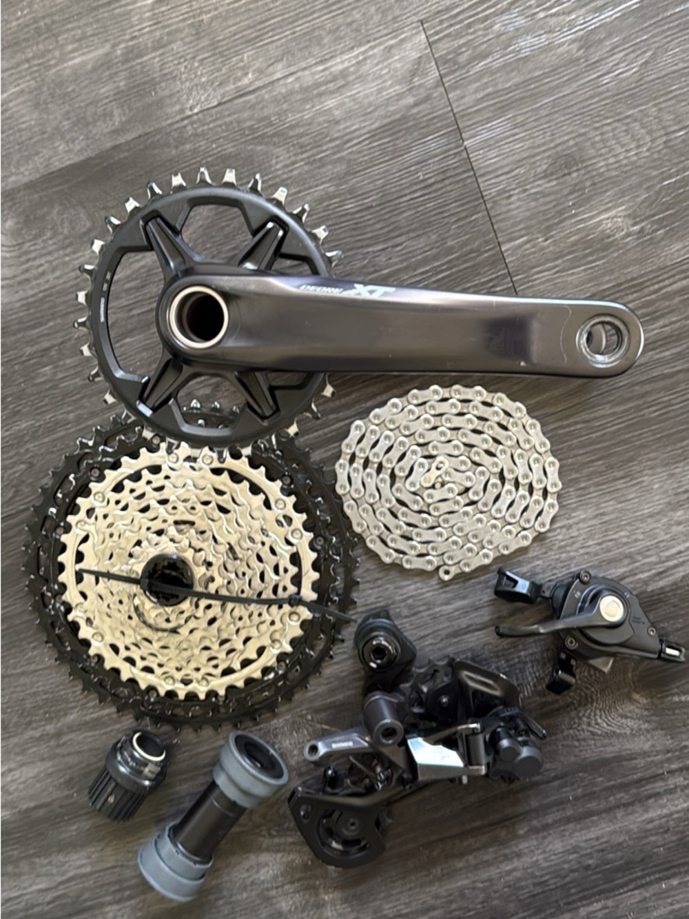 Shimano XT Drivetrain Kit in Black and Silver